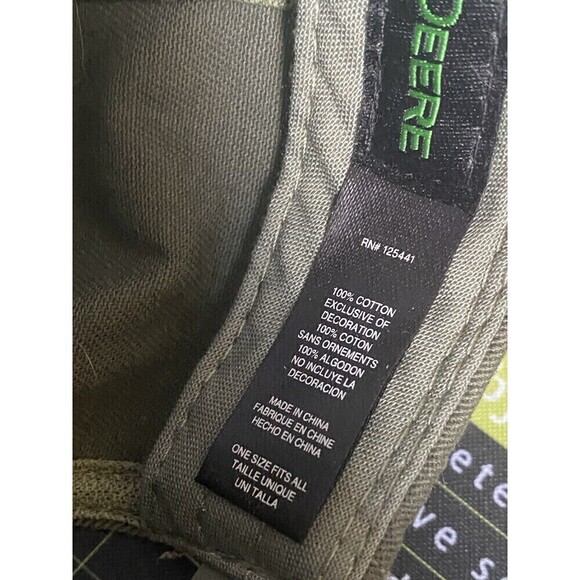John Deere Hat Grey Strap Back Green Letters & Green / Yellow Logo See Pictures - Picture 6 of 7